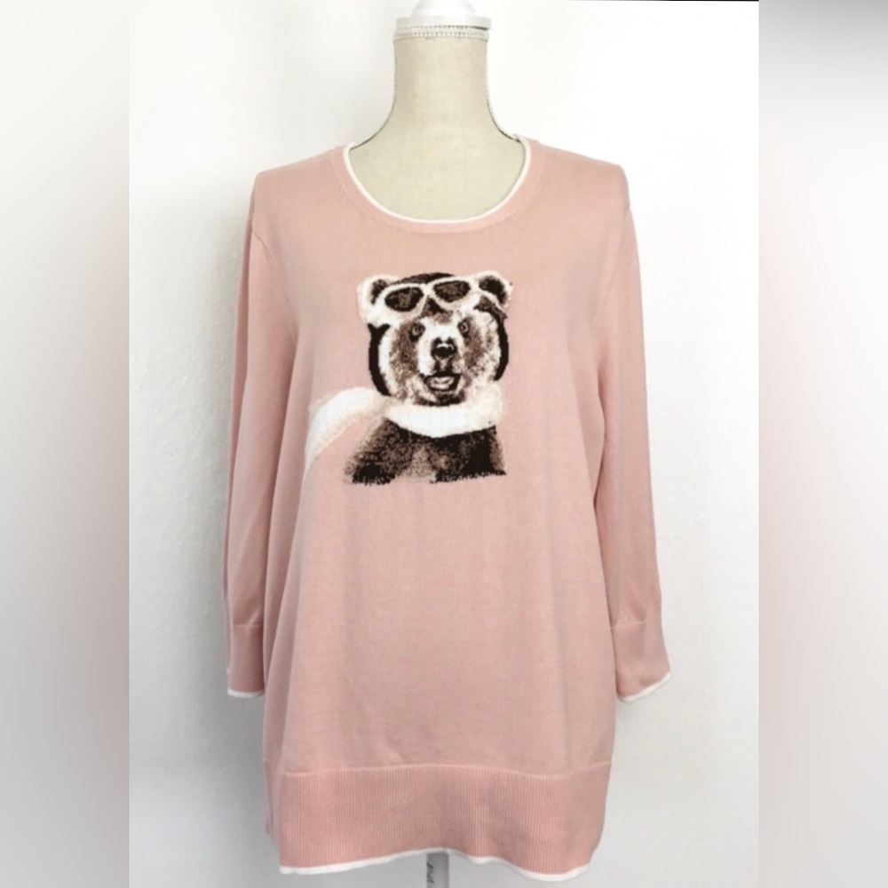Lands' End Supima Cotton Sweater Top Bear